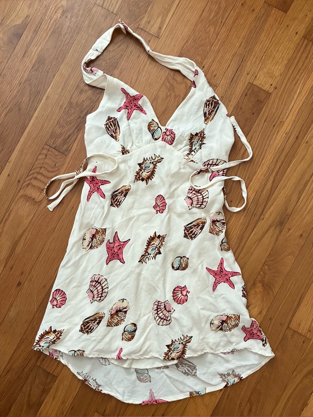 Reformation Delanie Women's Halter Dress Size XSmall Seashell White Beach Mini - Picture 3 of 6